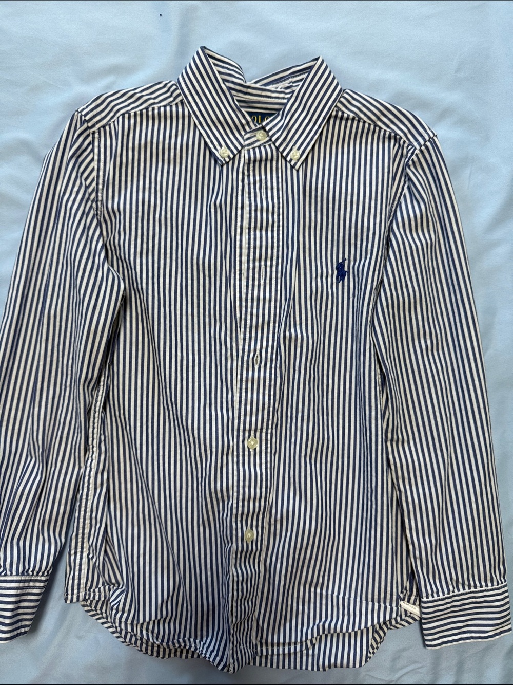 Ralph Lauren Navy & White Vertical Stripe Button-Down Shirt